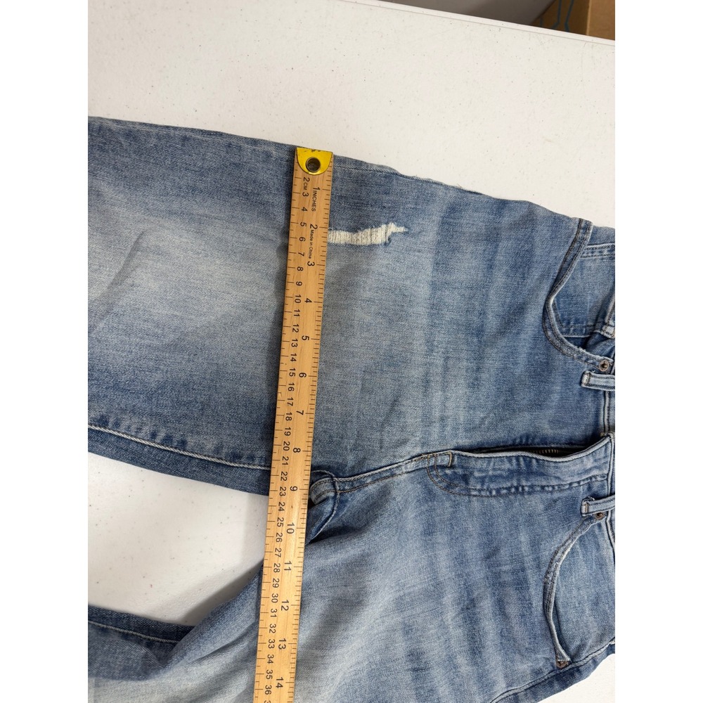 Lucky Brand High Rise Skinny Jeans Medium Wash Distressed Raw Hem Size 8/29 - Picture 5 of 8